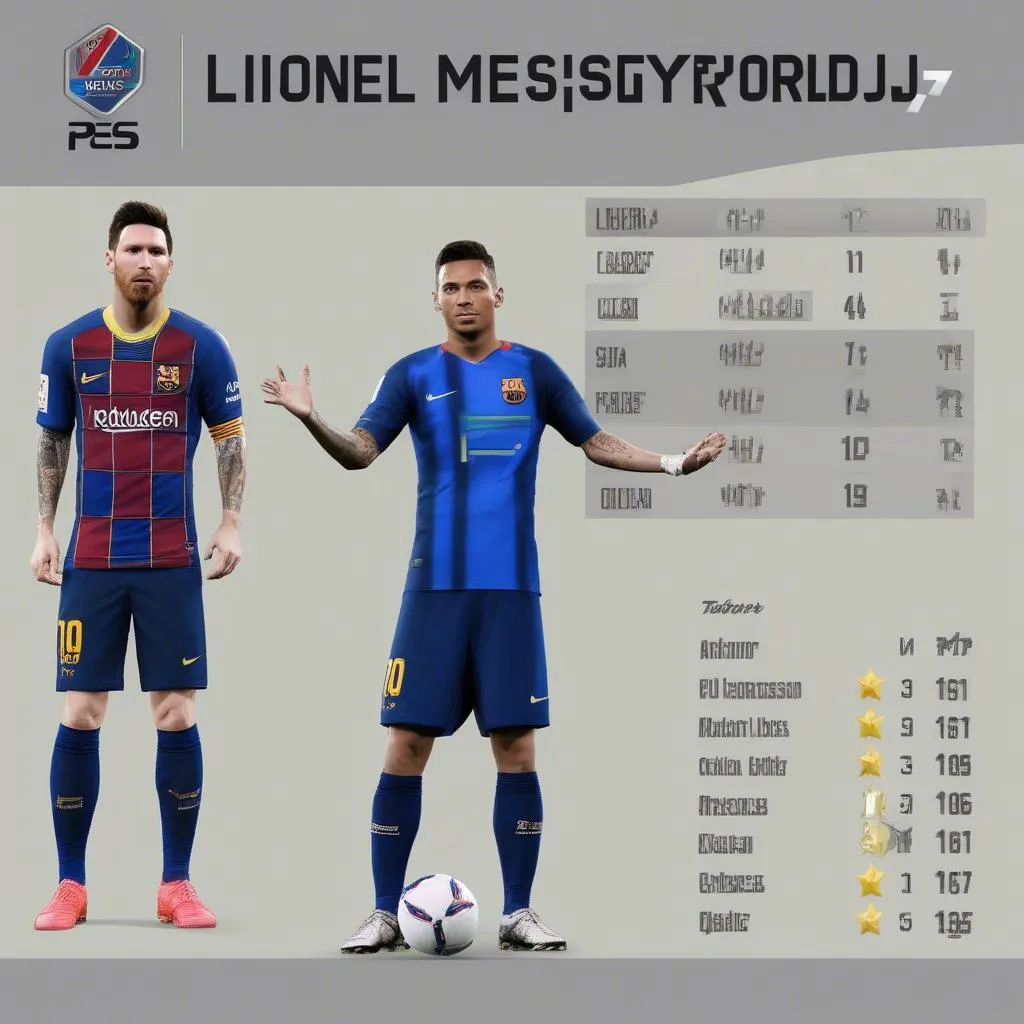 Chỉ số cầu thủ Messi, Ronaldo, Neymar trong PES 2017 bản update