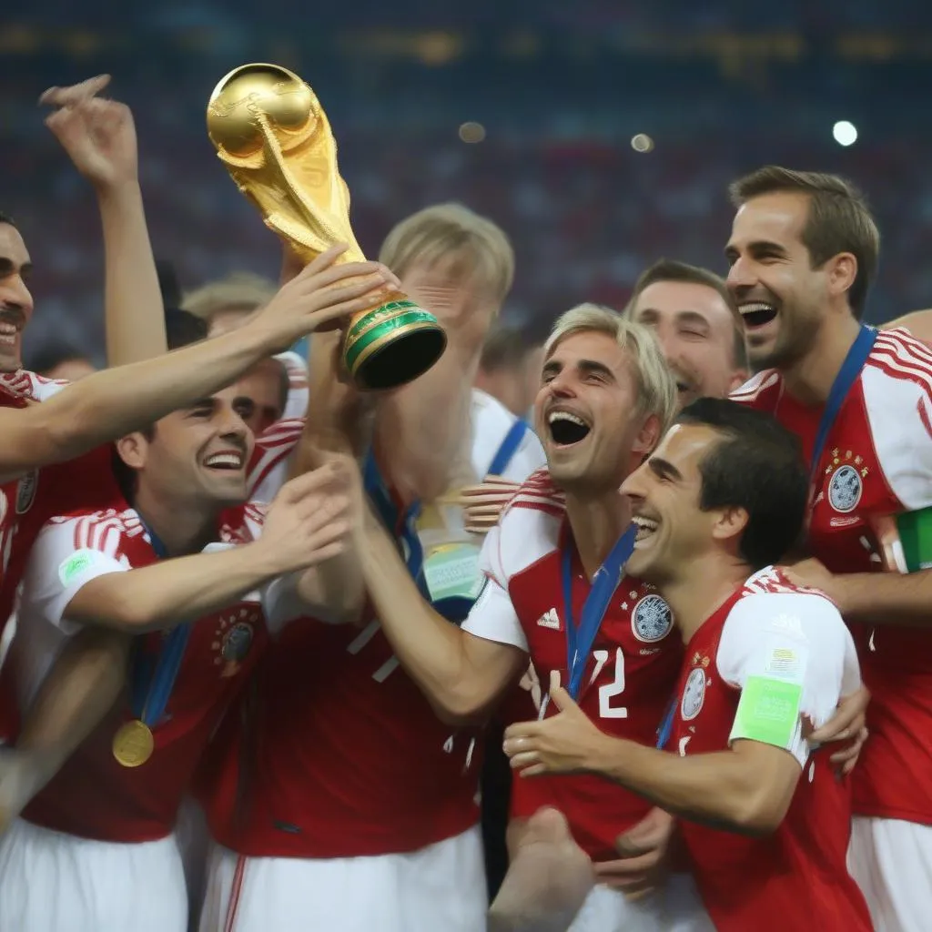 Philipp Lahm celebrating World Cup victory