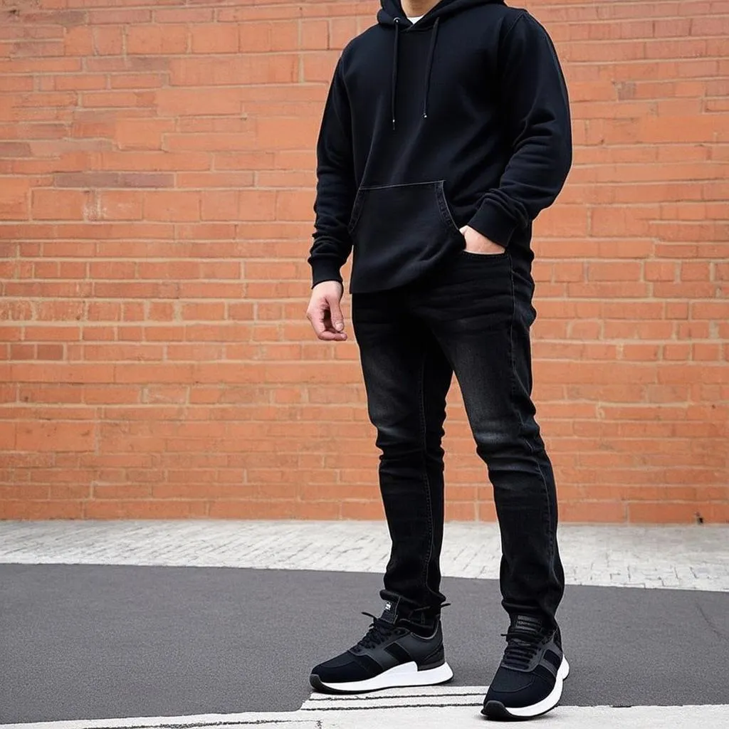 Phong cách streetwear với giày đen