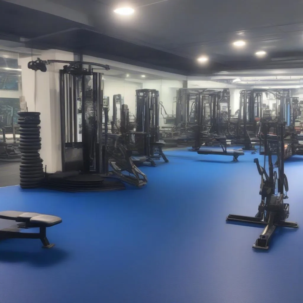 Phòng tập gym với thảm thể thao 26mm