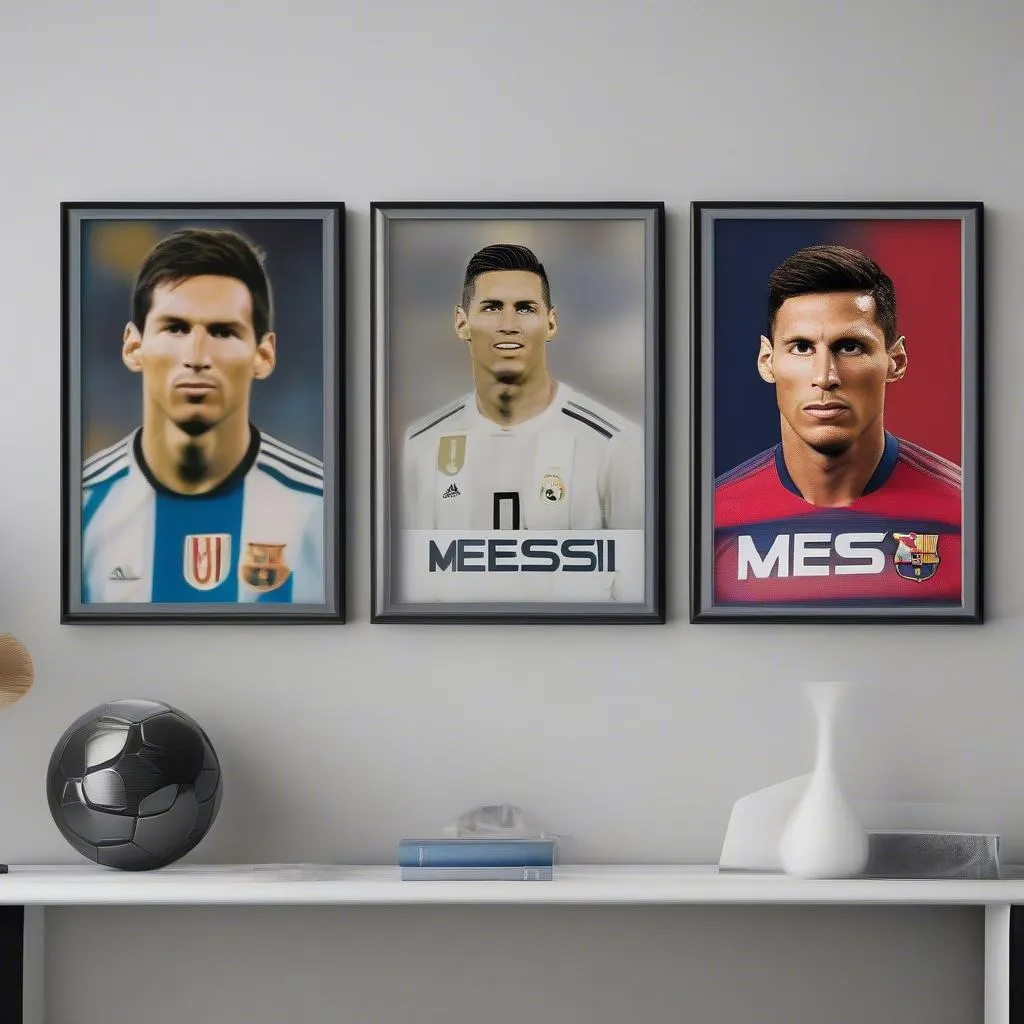 Poster cầu thủ Messi và Ronaldo - Nét đẹp của đỉnh cao bóng đá