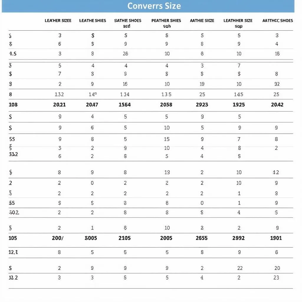 Bảng quy đổi size giày da sang size giày thể thao