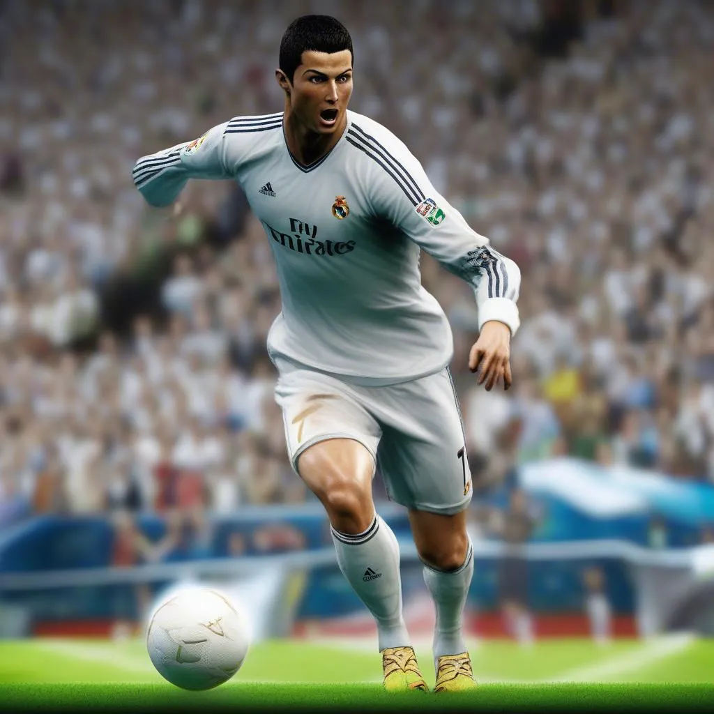 Cristiano Ronaldo trong FIFA 14: Cầu thủ với chỉ số tổng quát 93, nổi tiếng với sức mạnh, tốc độ và khả năng dứt điểm.