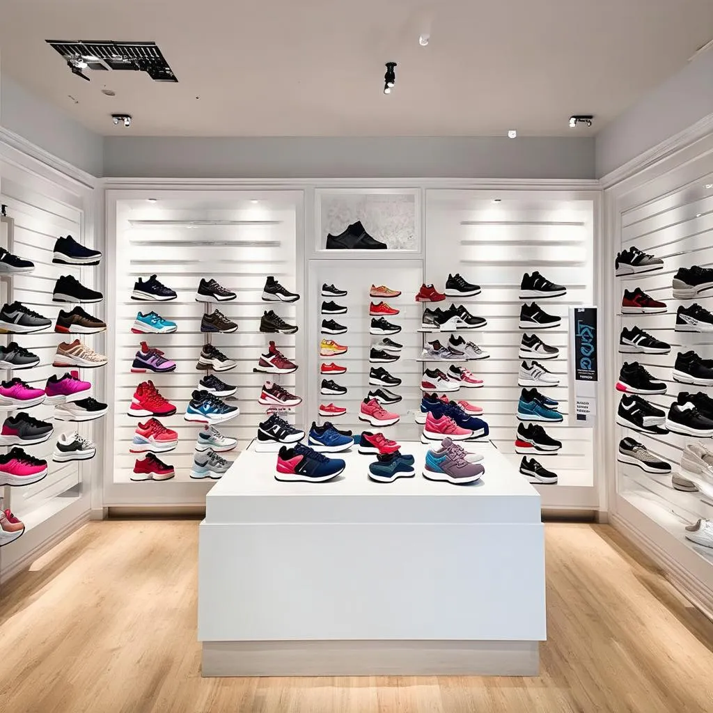 Modern and stylish women's sports shoe store