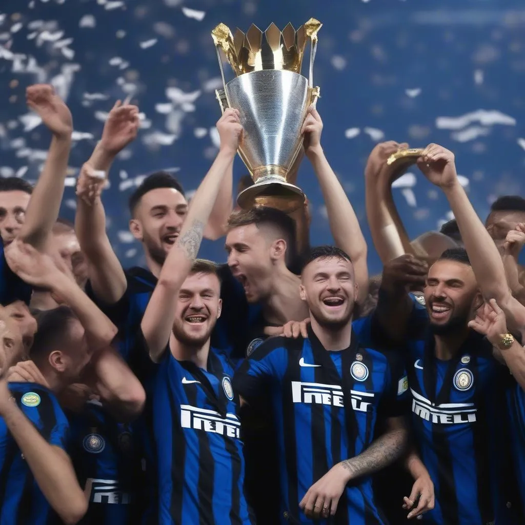 Milan Skriniar cùng Inter Milan ăn mừng chiến thắng