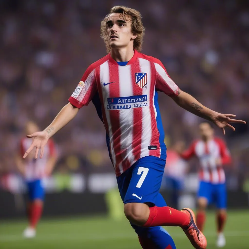 Griezmann mặc áo số 7 khi thi đấu cho Atletico Madrid