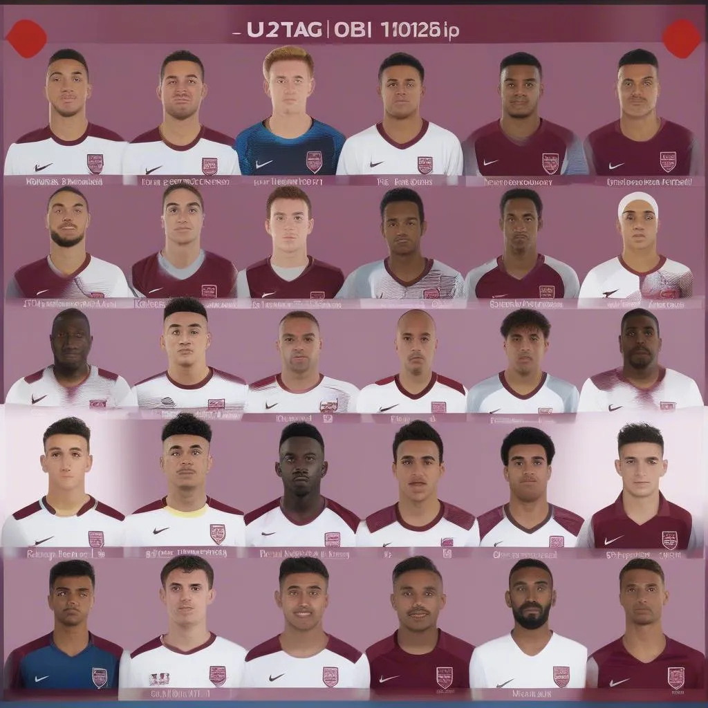 Hình ảnh đội hình U23 Qatar