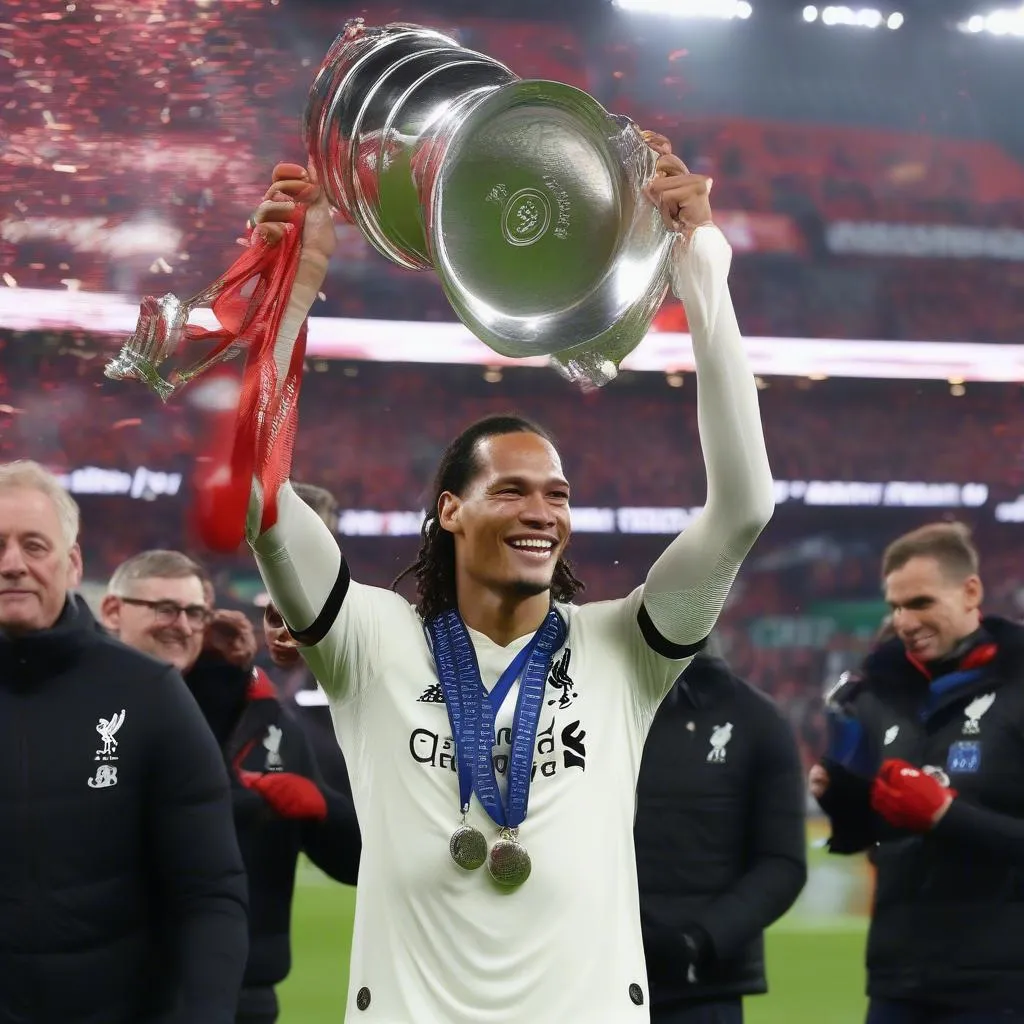 Van Dijk nâng cao cúp Champions League 2019