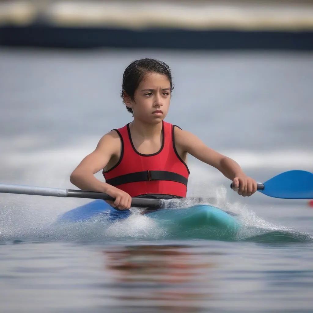 Sports athletes competing in water sports