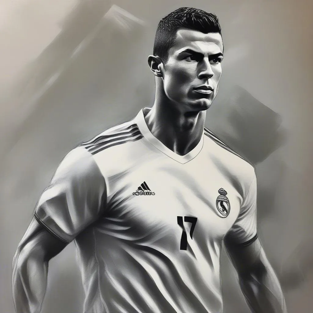 Tranh vẽ chân dung Cristiano Ronaldo