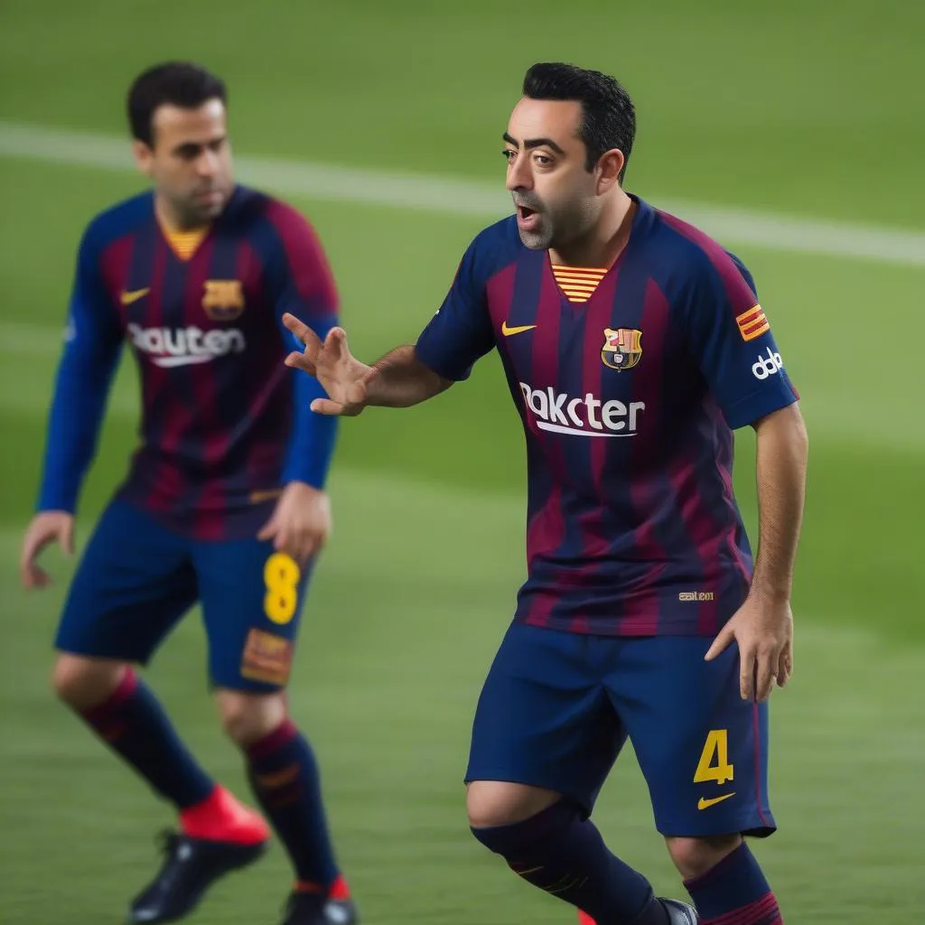 Xavi Hernandez ra sân cho Barcelona