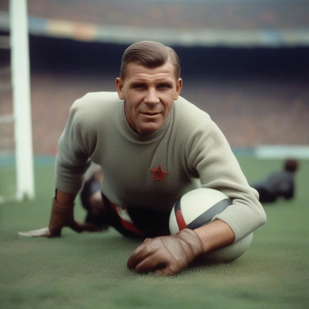 Lev Yashin, the legendary goalkeeper of the Soviet Union