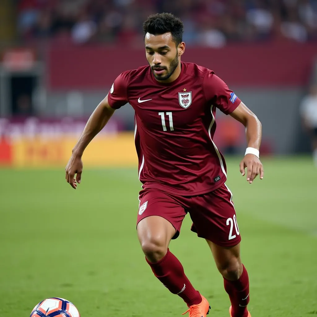 Akram Afif là một trong những cầu thủ tài năng nhất của đội tuyển U23 Qatar.