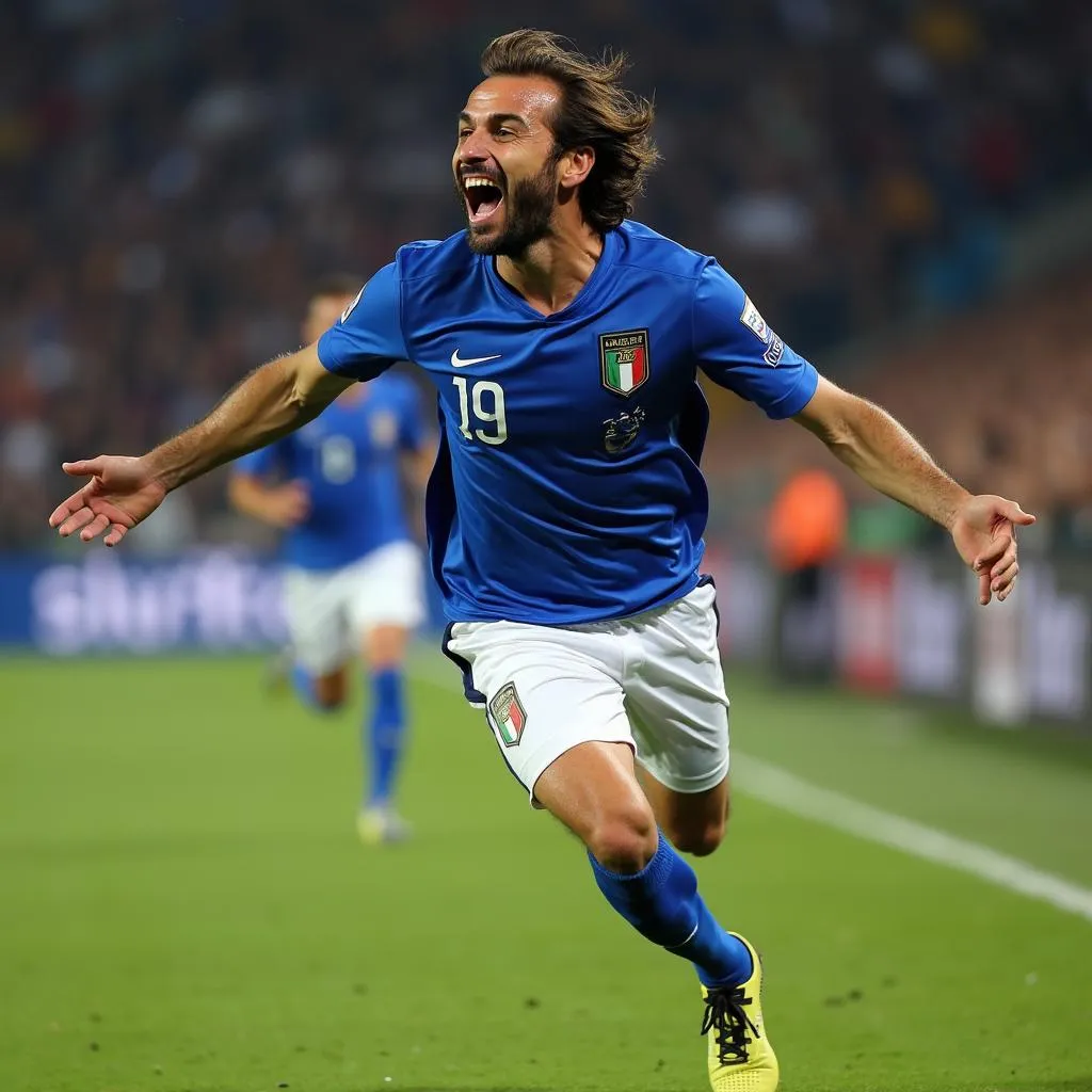 Andrea Pirlo ăn mừng bàn thắng