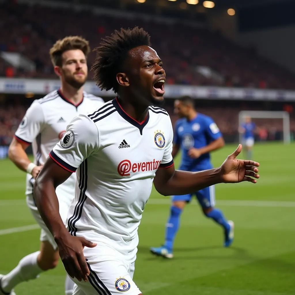 Michy Batshuayi ăn mừng bàn thắng