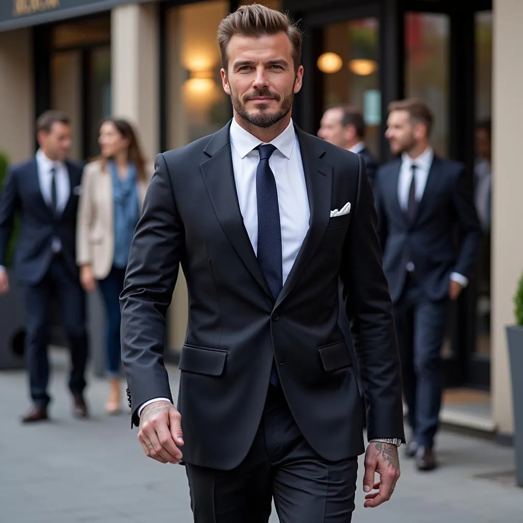 Hình ảnh cầu thủ Beckham: Biểu tượng thời trang và phong cách