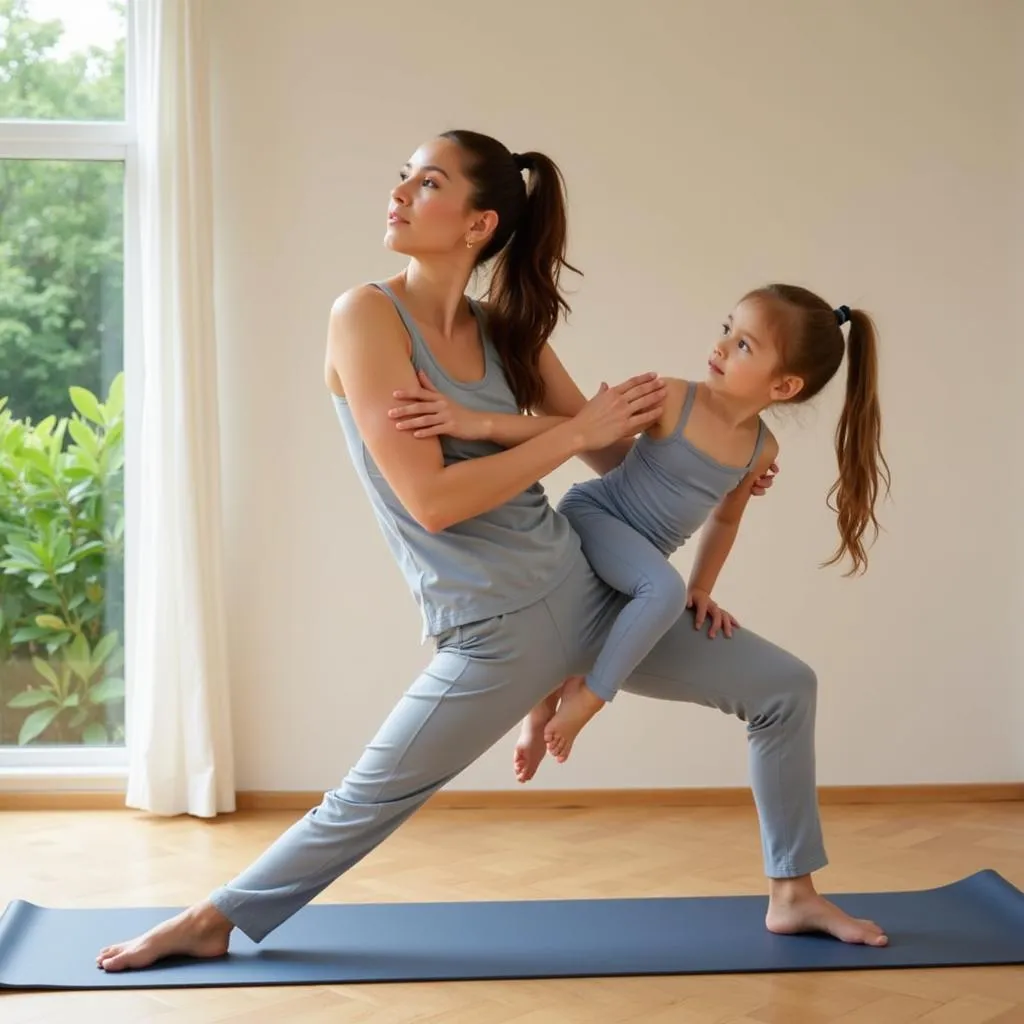 Bộ đồ thể thao cho mẹ và bé cho buổi tập yoga