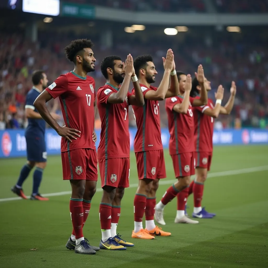 UAE players saluting their fans