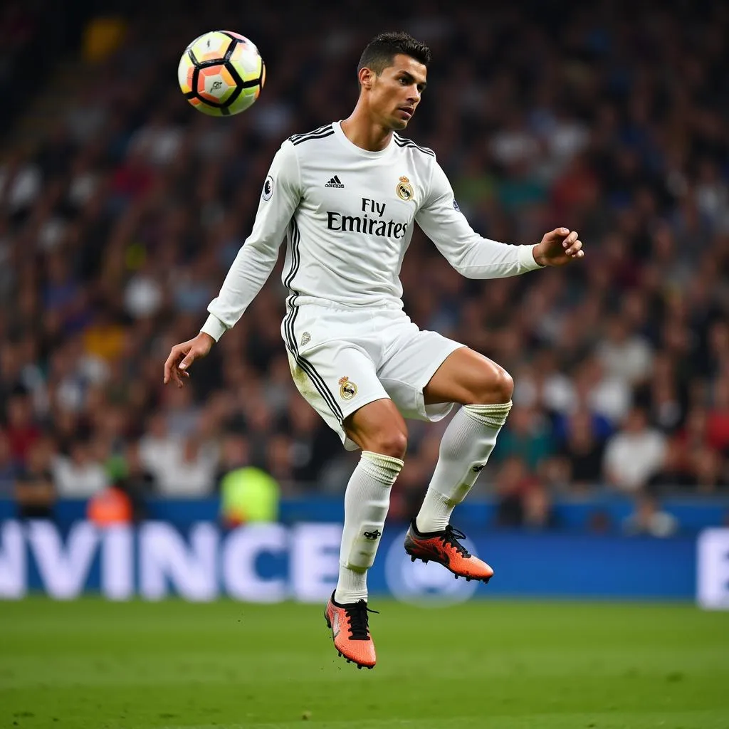 Cristiano Ronaldo bật nhảy đánh đầu