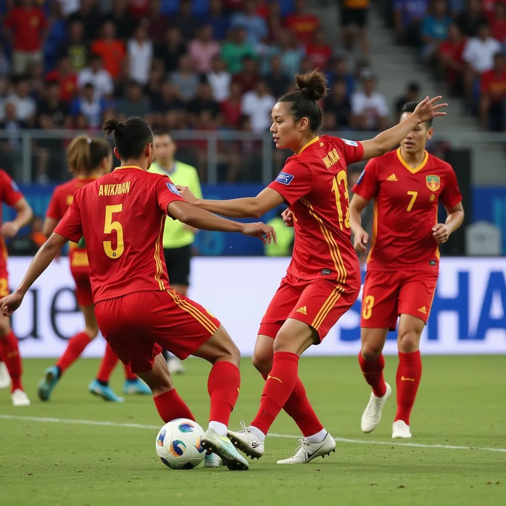 Vietnam National Futsal Team competing in an international match