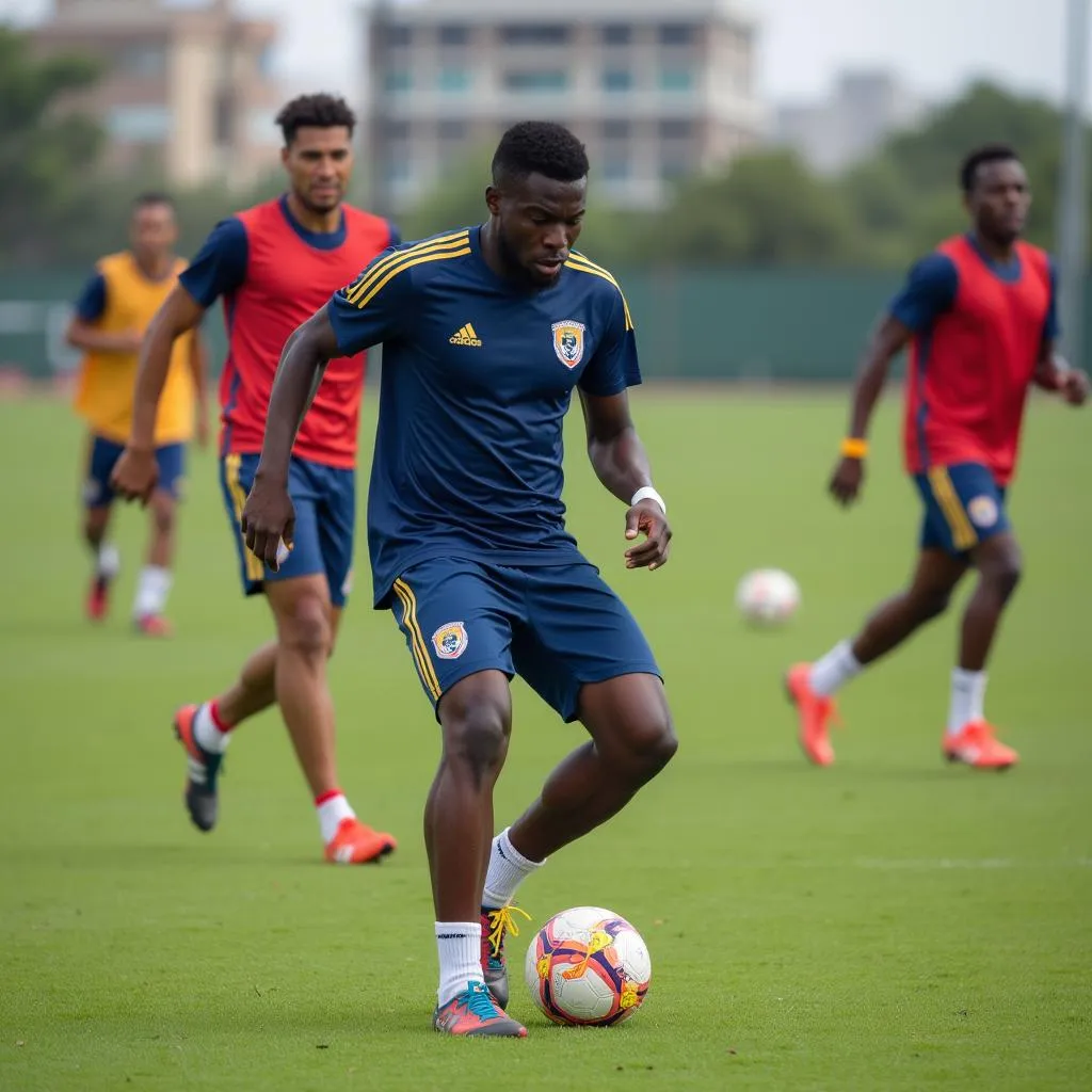 Curacao national football team training session