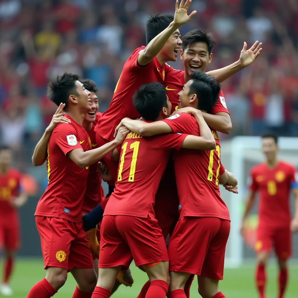 Niềm vui chiến thắng của đội tuyển Việt Nam tại AFF Cup