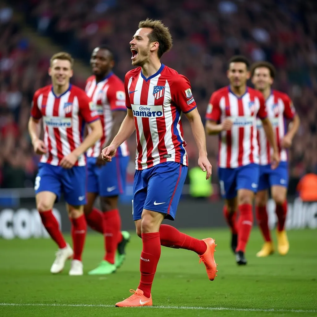 Antoine Griezmann trong màu áo Atlético Madrid