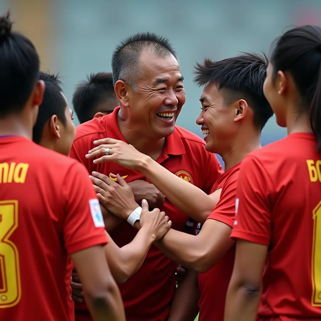 Coach Park Hang-seo Celebrating with Vietnam National Team