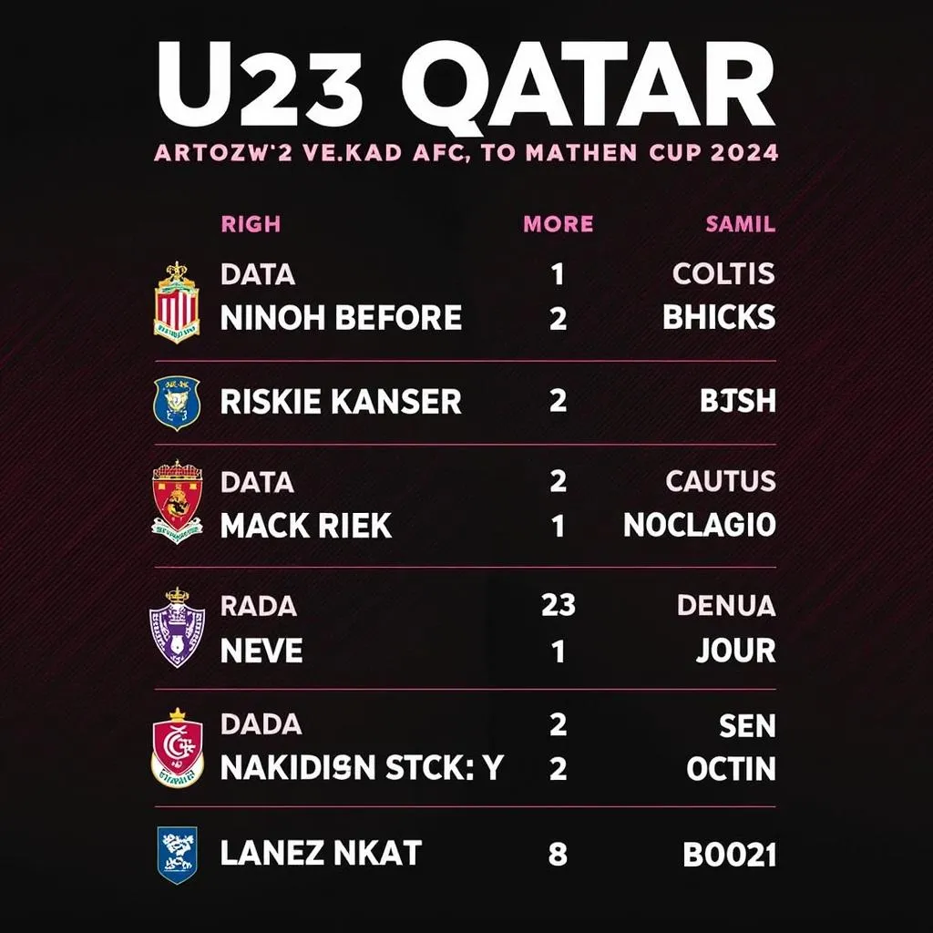 Lịch thi đấu U23 Qatar