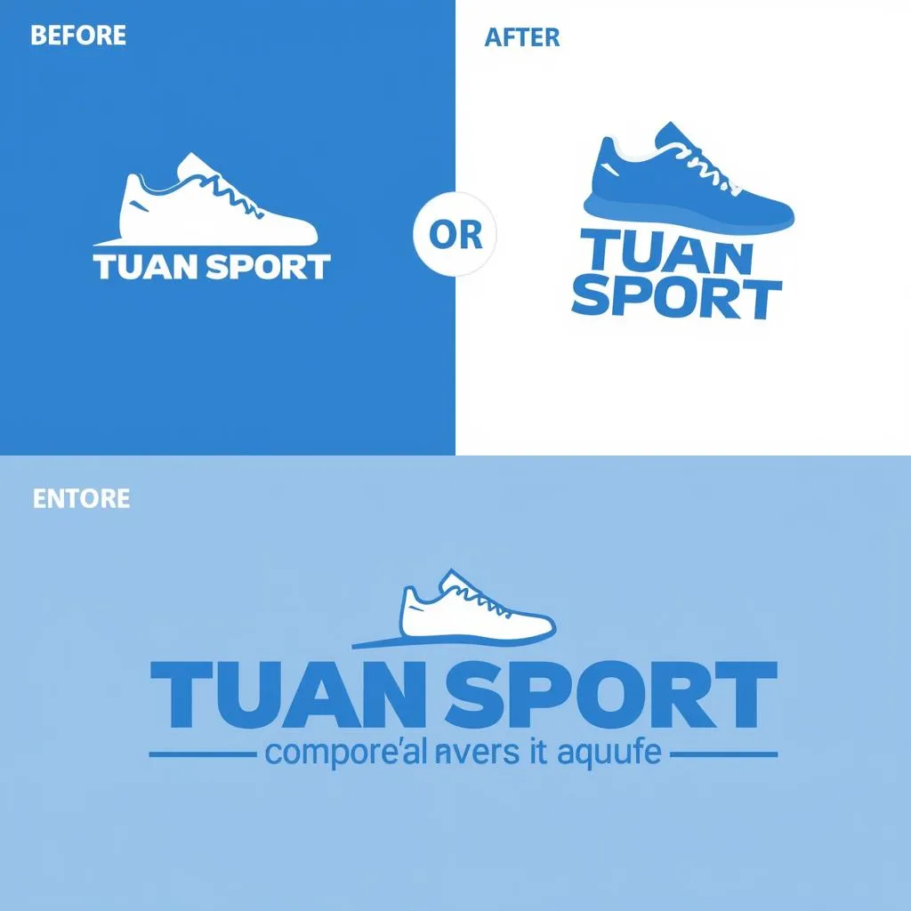 Logo shop Tuấn Sport cũ và mới