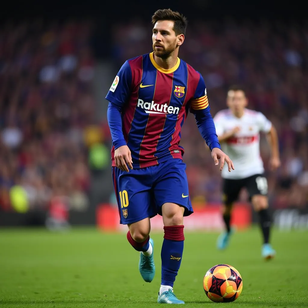 Hình ảnh Lionel Messi, biệt danh "La Pulga", cầu thủ vĩ đại nhất mọi thời đại