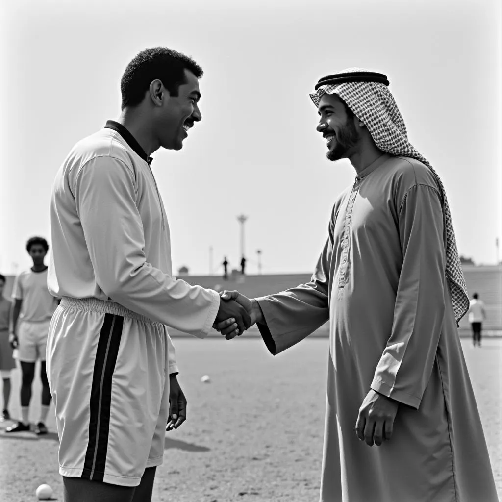 Mohamed Ali gặp gỡ cầu thủ bóng đá Qatar