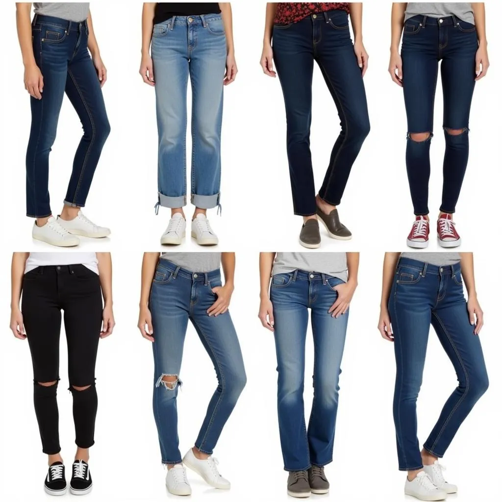 Phối giày thể thao với quần jeans