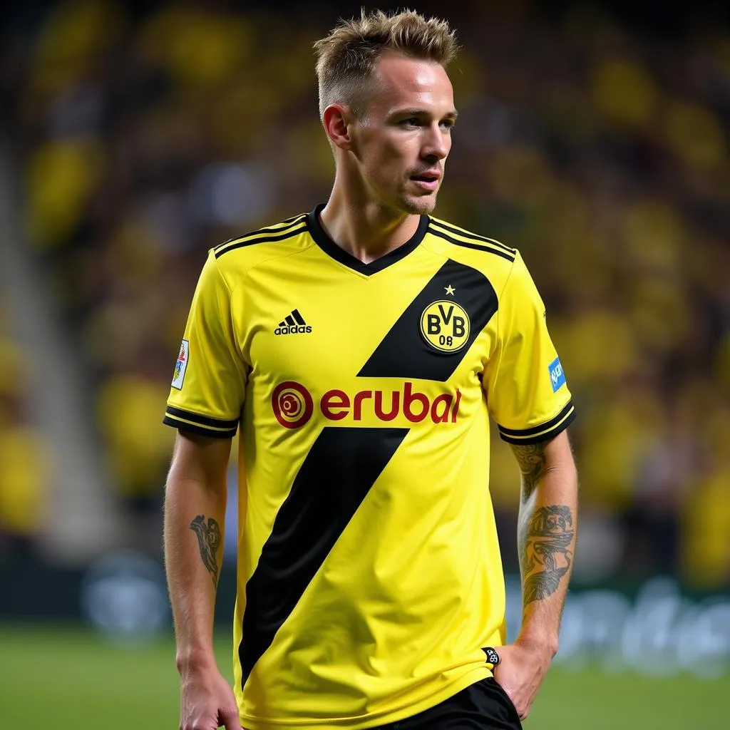 Hình ảnh cầu thủ Marco Reus trong màu áo Borussia Dortmund