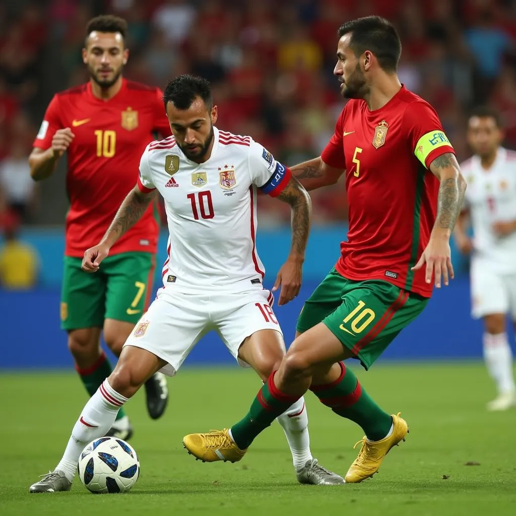 Trận đấu giữa Morocco và Tây Ban Nha tại World Cup 2018