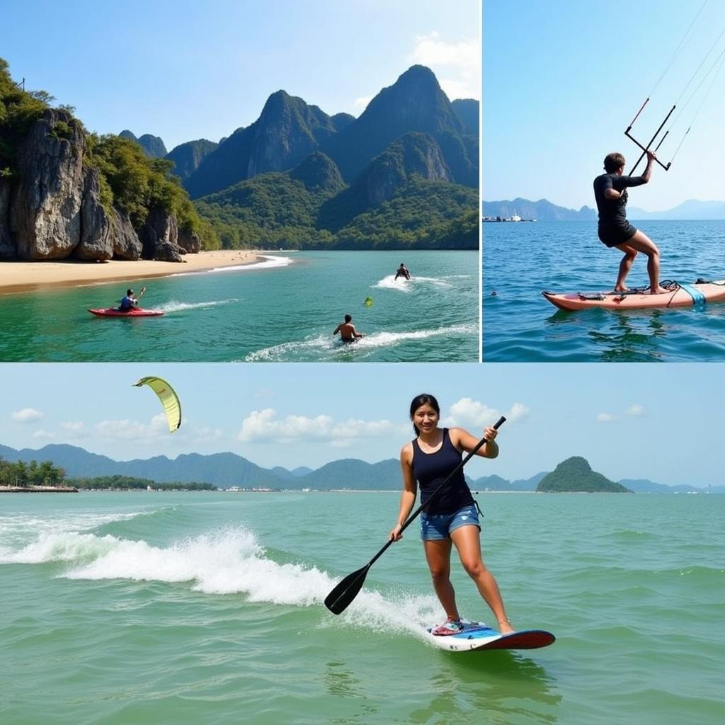 Bộ du lịch thể thao tại Việt Nam: Trải nghiệm leo núi Fansipan, lướt ván diều Mũi Né, chèo thuyền kayak Hạ Long.