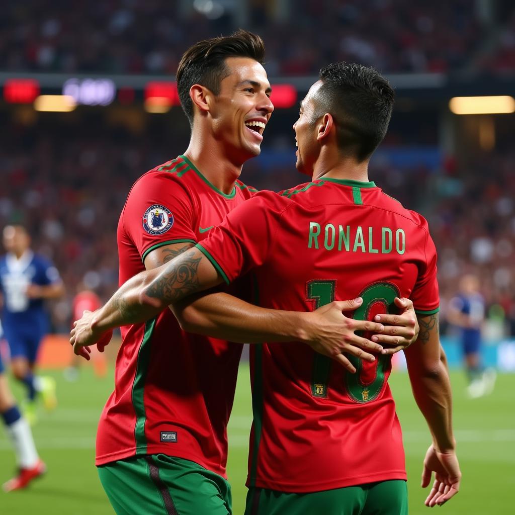 Cancelo và Ronaldo tại Đội Tuyển Bồ Đào Nha