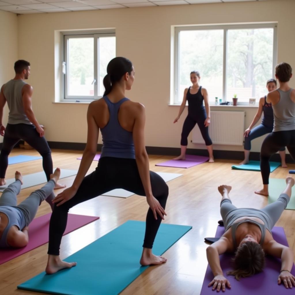 Lớp học yoga tại Câu lạc bộ Thể dục Thể thao Nguyễn Bỉnh Khiêm