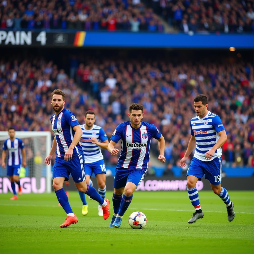 Các cầu thủ Alaves trên sân cỏ