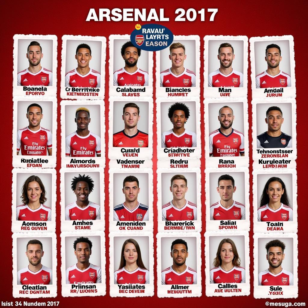 Thông tin cầu thủ Arsenal 2017