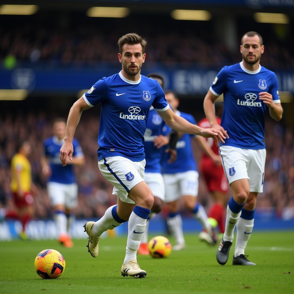 Cầu thủ Everton mùa giải 2018 thi đấu trên sân nhà Goodison Park