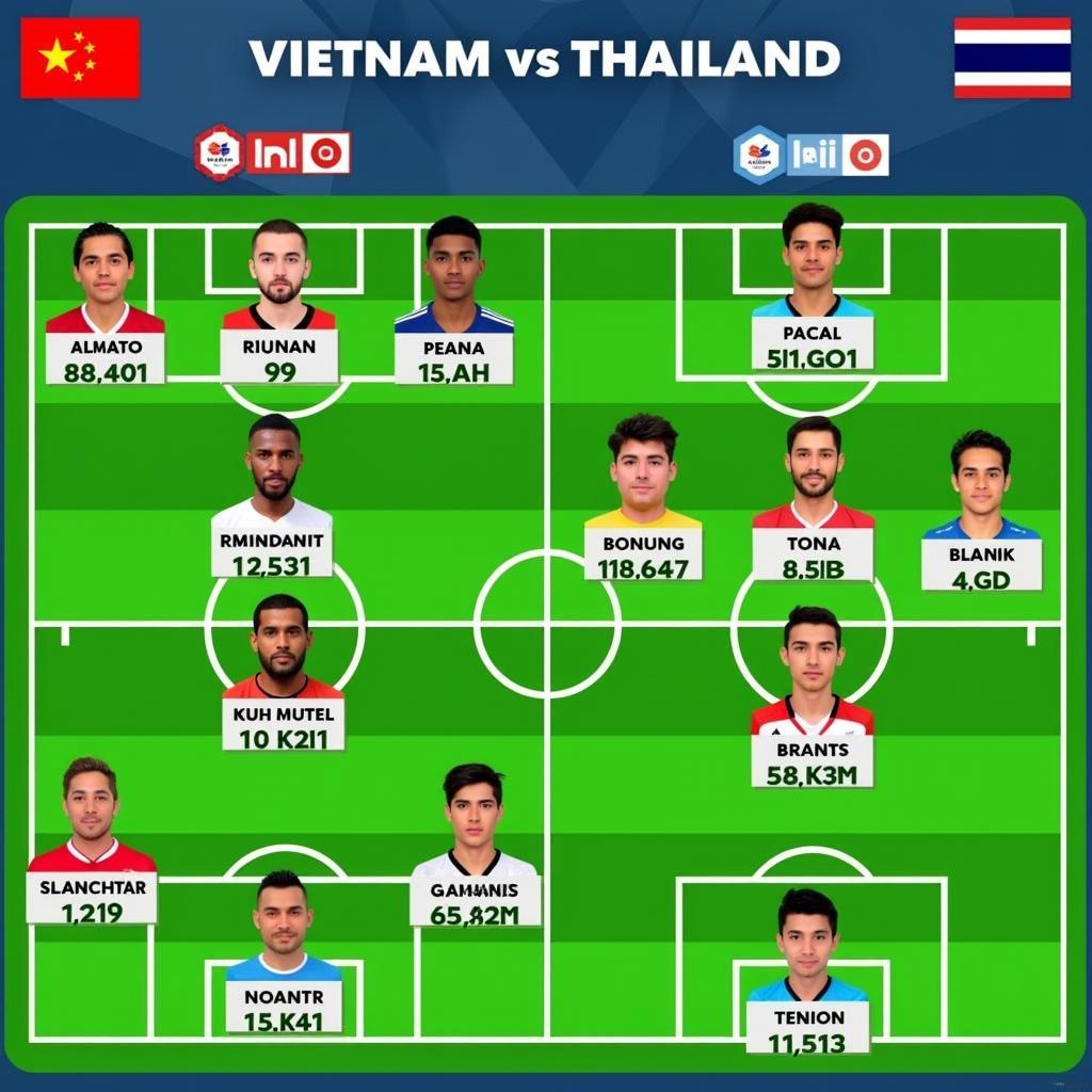 So sánh đội hình Việt Nam và Thái Lan