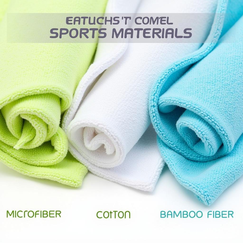 Chất liệu khăn thể thao microfiber, cotton, sợi tre