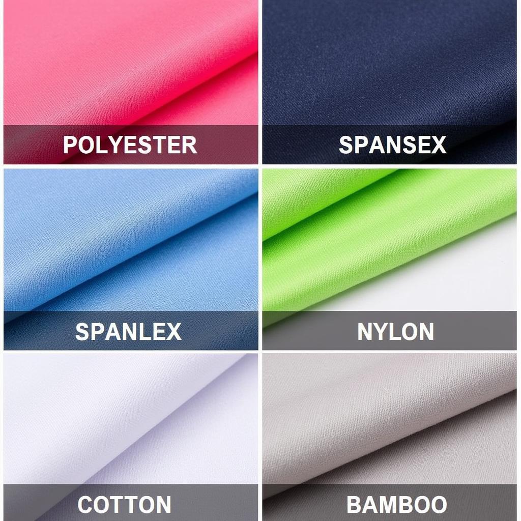 Các loại vải may áo thể thao: polyester, spandex, nylon, cotton, bamboo