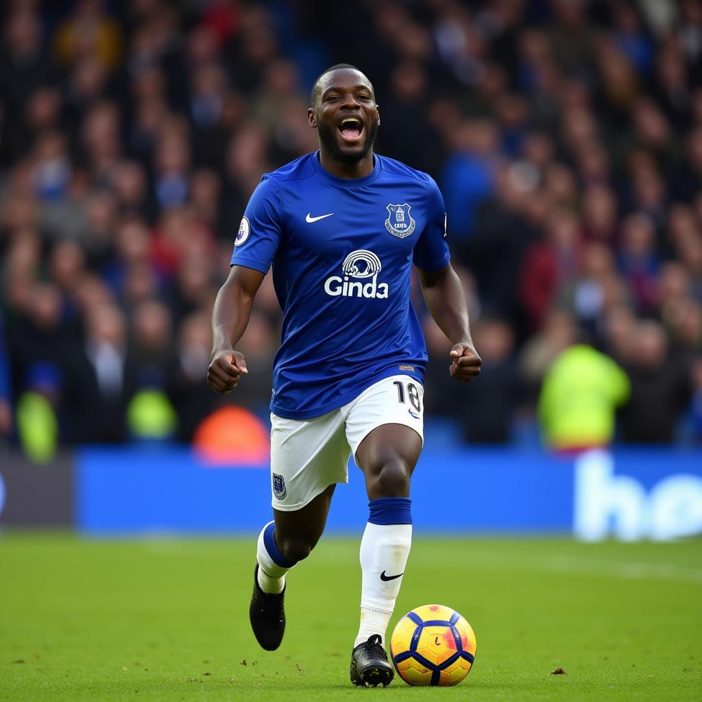 Romelu Lukaku trong màu áo Everton 2017