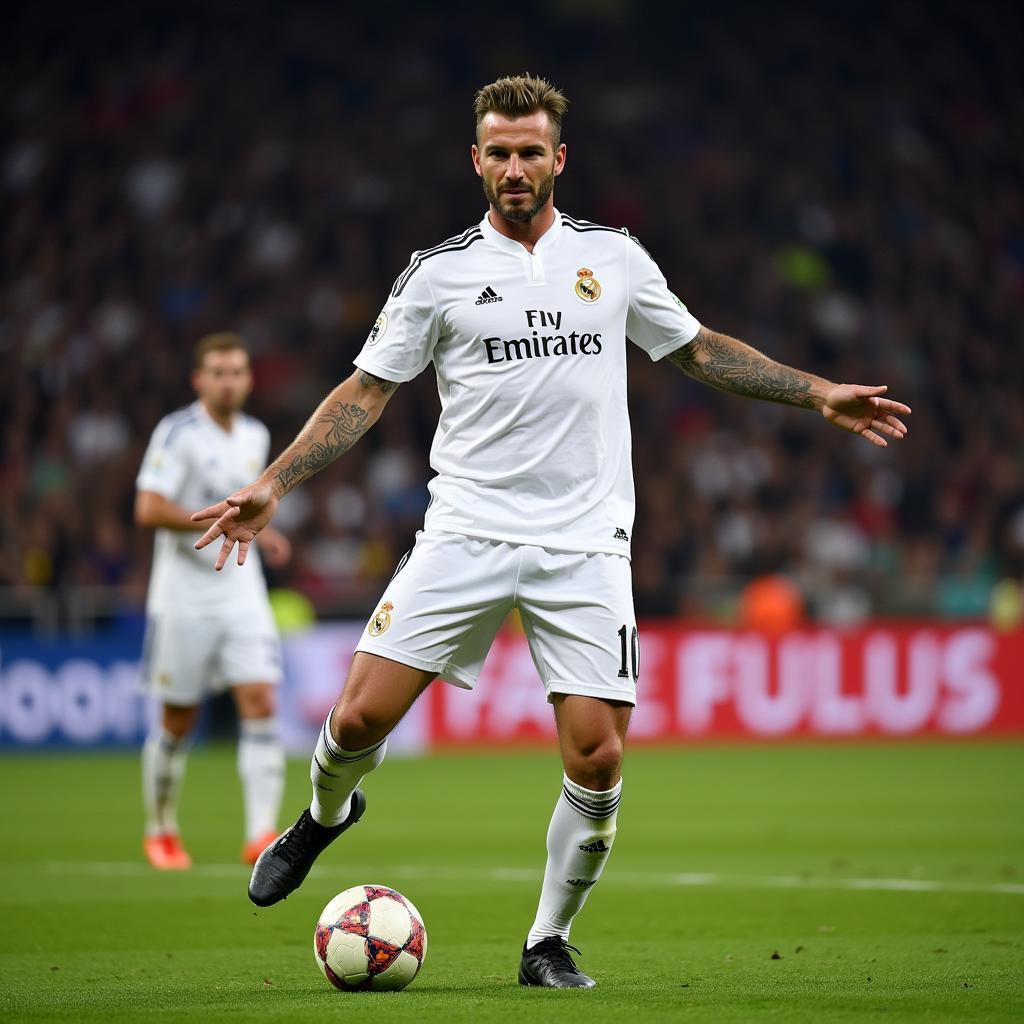 David Beckham trong màu áo Real Madrid