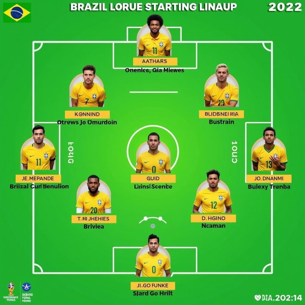 Hình ảnh đội hình đội tuyển Brazil tại World Cup 2022