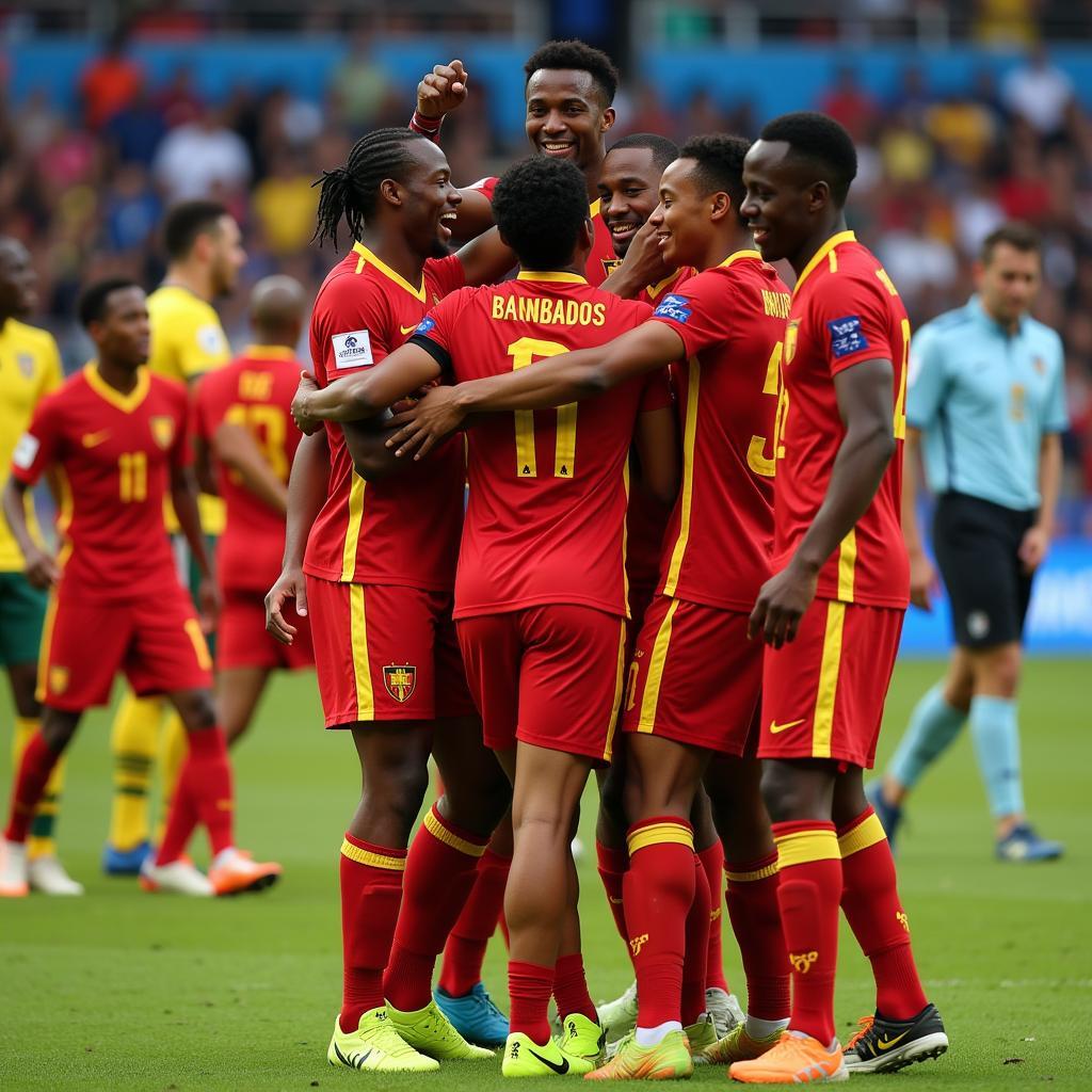 Barbados National Football Team Victory Celebration