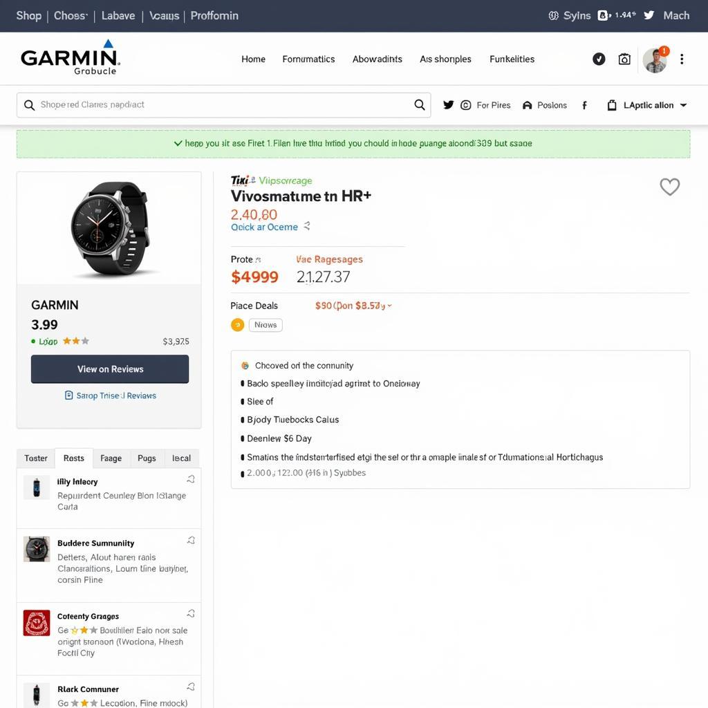 Garmin Vivosmart HR+ được bán trên các sàn thương mại điện tử