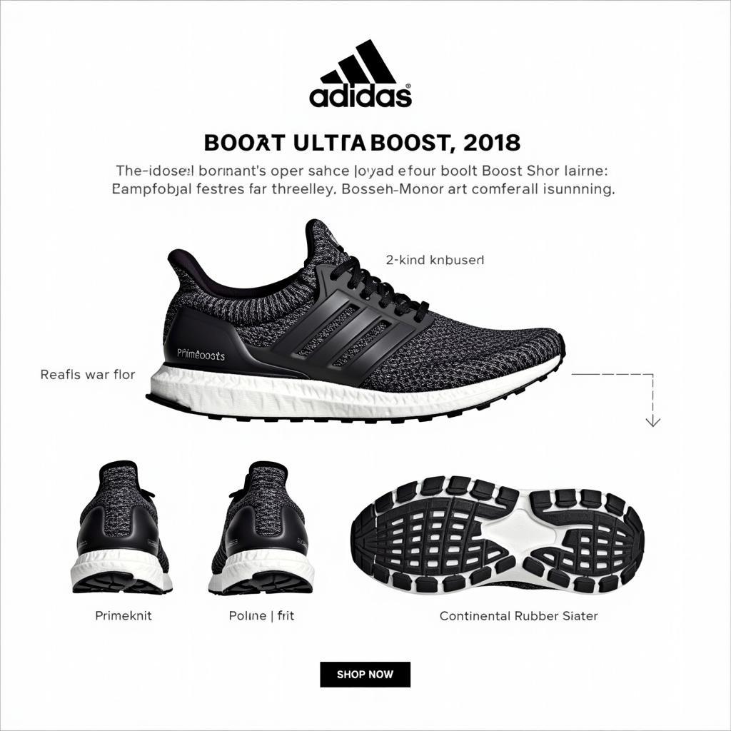 Giày thể thao nam Adidas Ultraboost 2018 - Đỉnh cao công nghệ và hiệu suất